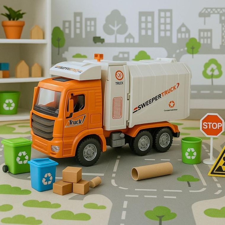 Lean Toys, śmieciarka miejska, pojazd interaktywny