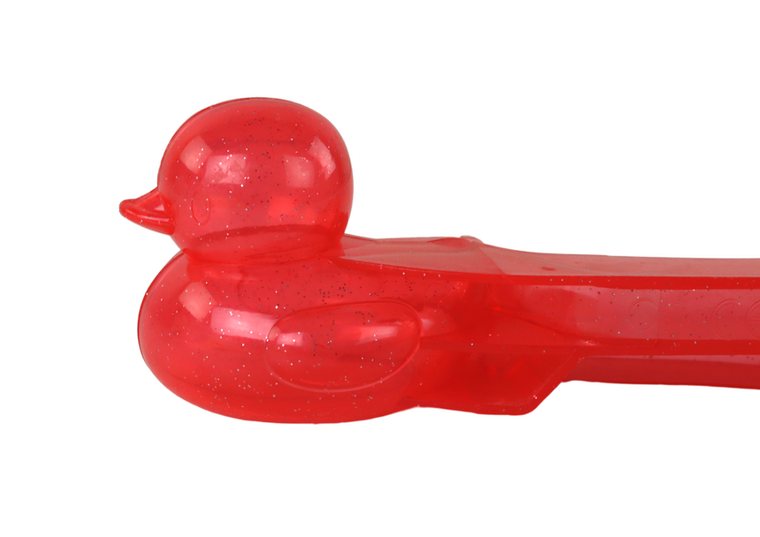 Lean Toys, śnieżkomat, maszynka do kulek, kaczka, czerwona