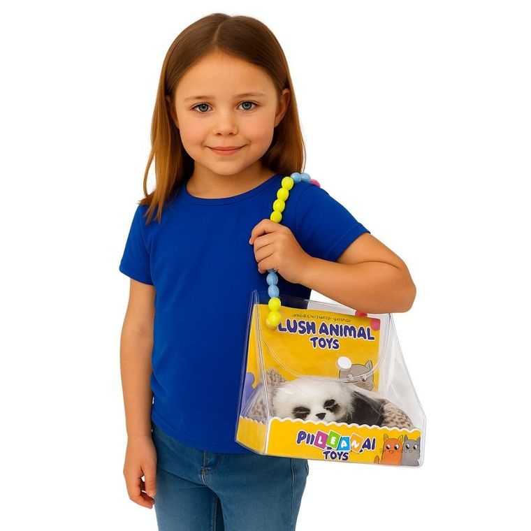 Lean Toys, śpiąca panda na poduszce, maskotka