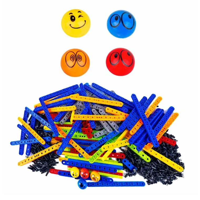 Lean Toys, spiralna wieża, tor kulek, klocki konstrukcyjne, 550 elementów