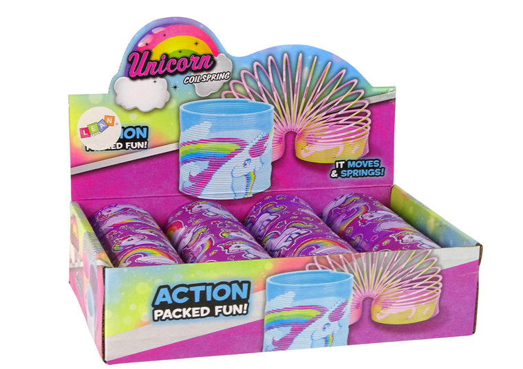 Lean Toys, sprężyna fioletowa, jednorożec, 6 cm