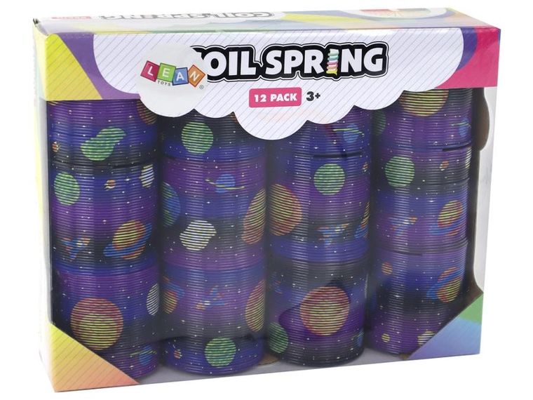 Lean Toys, sprężyna, fioletowa, planety, 6 cm