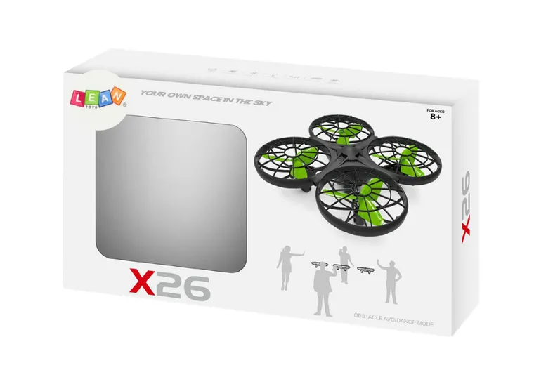 Lean Toys, Syma X26, dron zdalnie sterowany, czarny