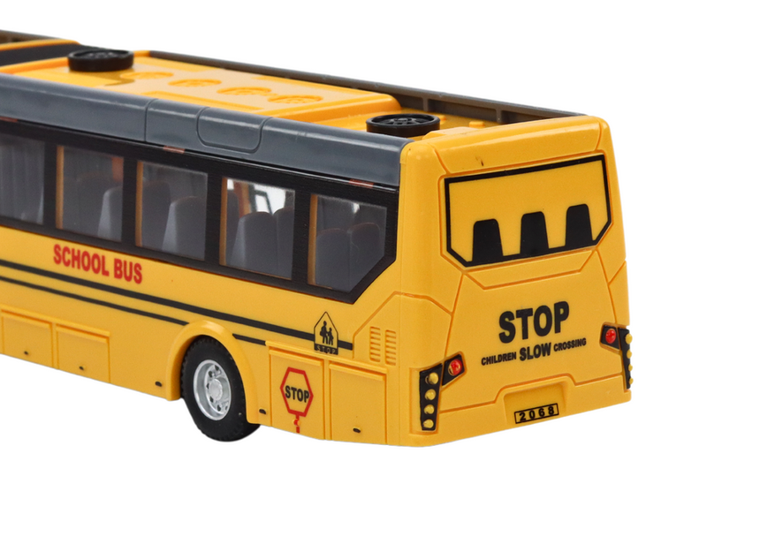 Lean Toys, szkolny bus przegubowy, zdalnie sterowany, żółty, 1:32