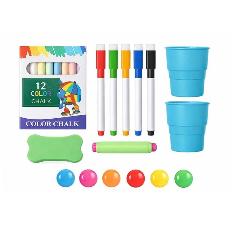 Lean Toys, tablica dwustronna, magnetyczna i kredowa, 48 elementów