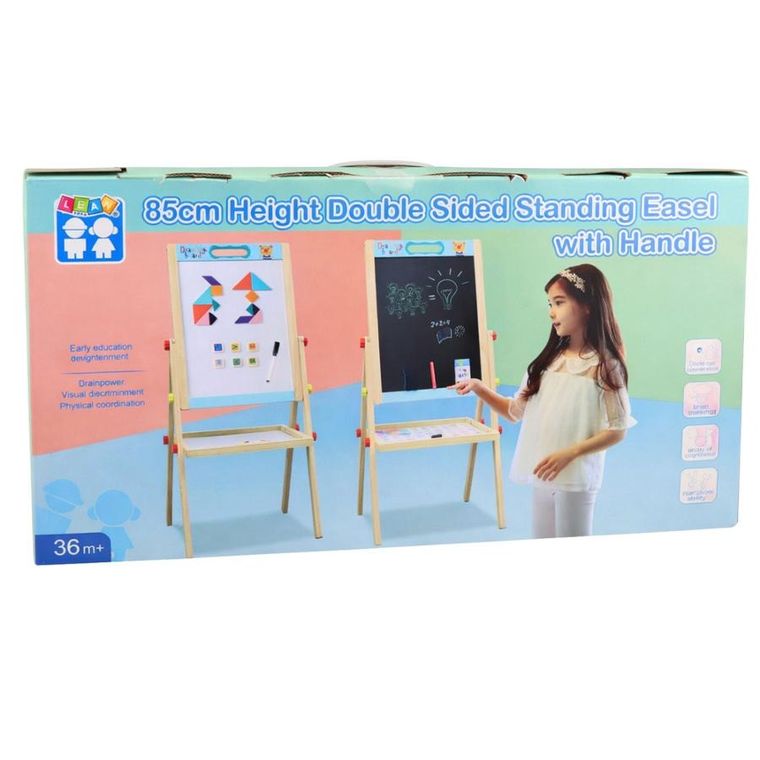 Lean Toys, tablica dwustronna, magnetyczna i kredowa, suchościeralna, niebieska