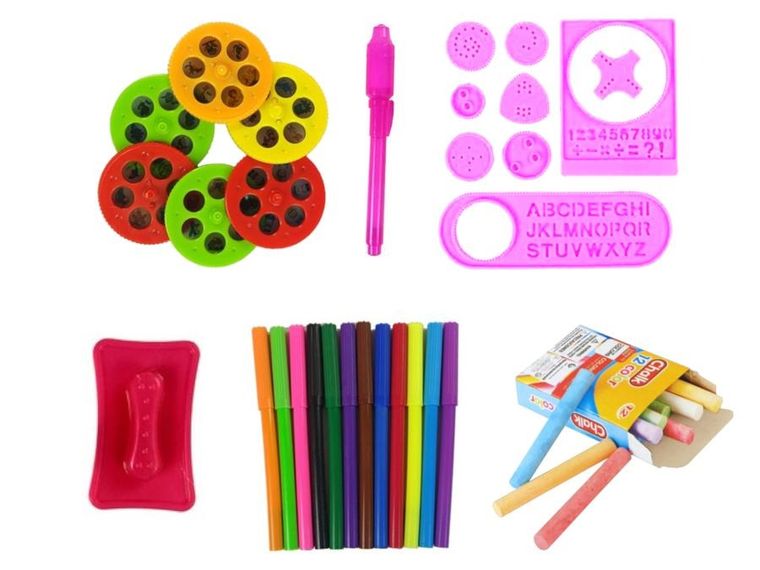 Lean Toys, tablica dwustronna, stojąca, różowa