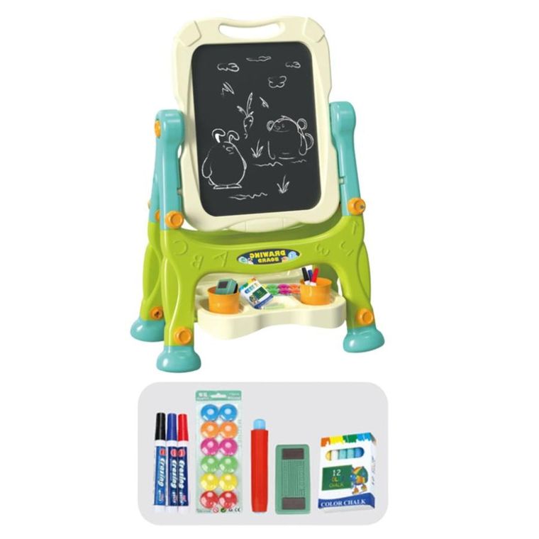 Lean Toys, tablica edukacyjna 3w1, dwustronna, zielona