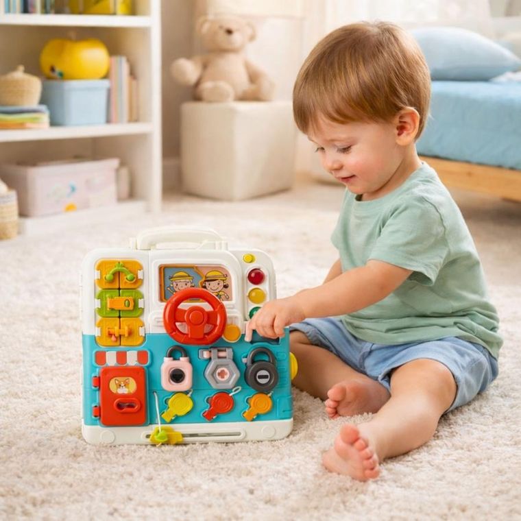 Lean Toys, tablica manipulacyjna, zabawka interaktywna, książka, 16 elementów