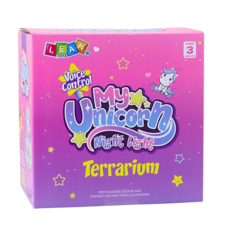 Lean Toys, Terrarium z jednorożcem, lampka nocna sterowanie głosem, zestaw kreatywny