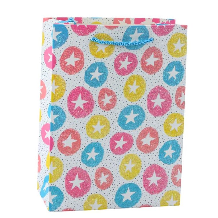 Lean Toys, torba prezentowa, kształty: serca, gwiazdki, kropki, paski, 23-18-10,5 cm, 1 szt.