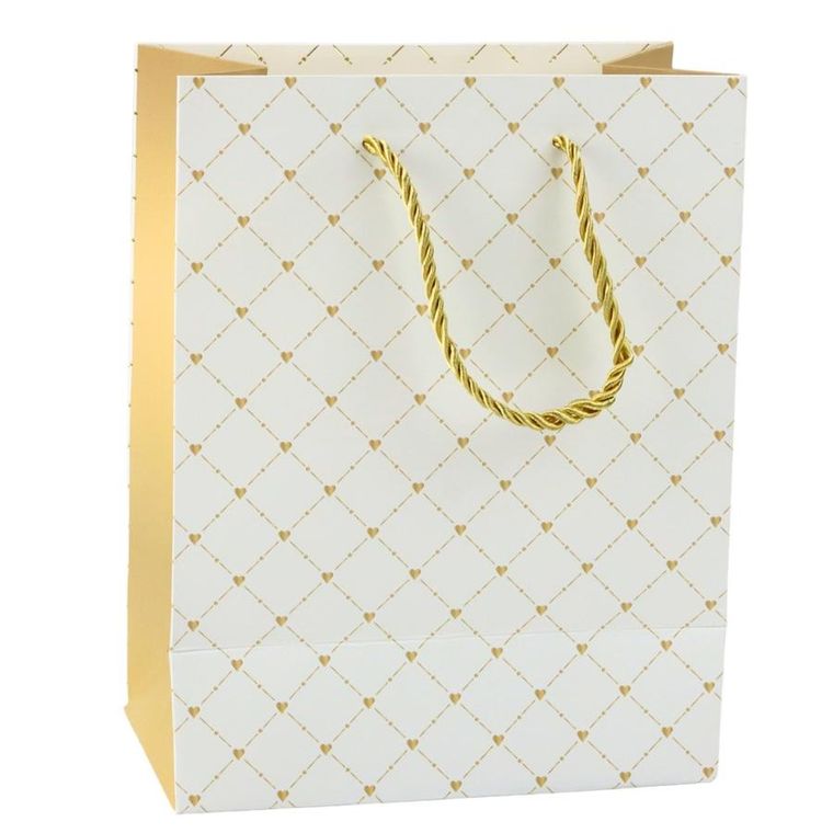 Lean Toys, torba prezentowa papierowa błyszczące serduszka, 23-18-10,5 cm, 1 szt.