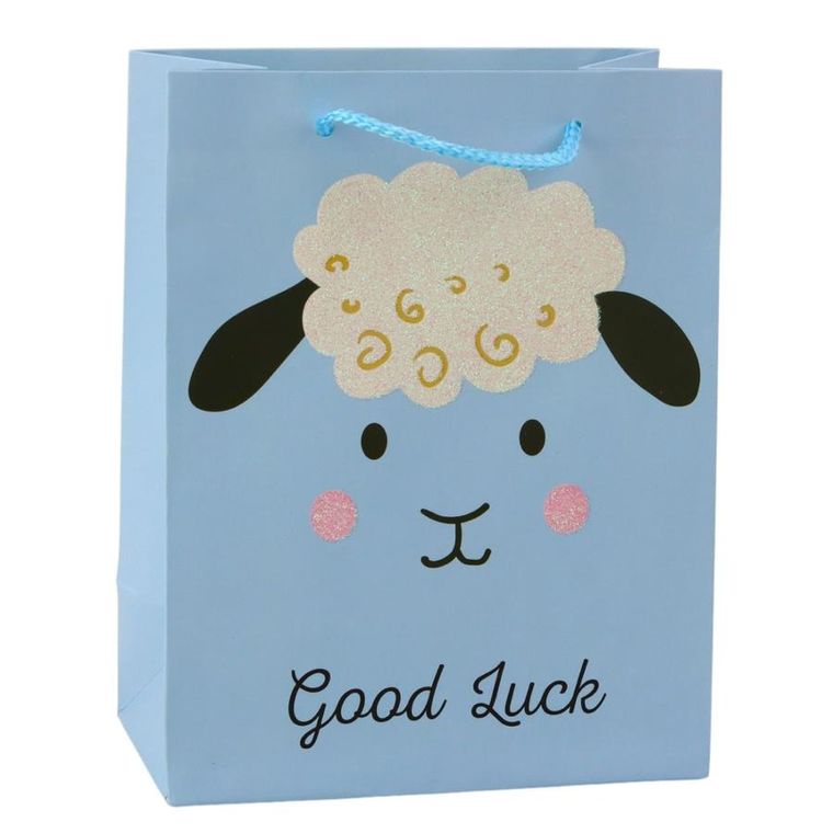 Lean Toys, torba prezentowa papierowa, zwierzęta, brokatowa, 23-18-10,5 cm, 1 szt.