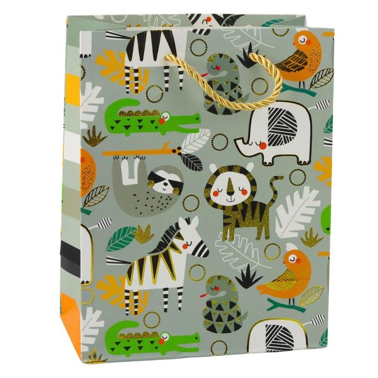 Lean Toys, torba prezentowa papierowa zwierzęta safari, 23-18-10,5 cm, 1 szt.