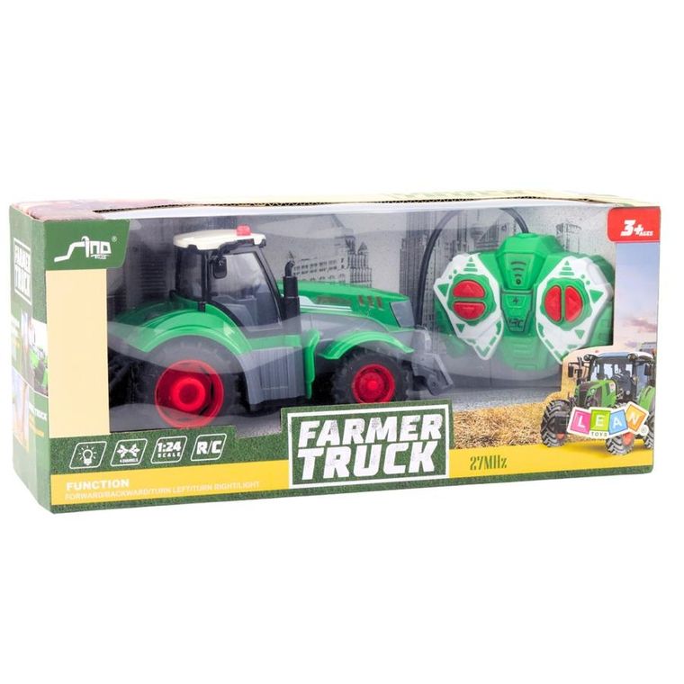 Lean Toys, traktor rolniczy rc, zielony, 1:24
