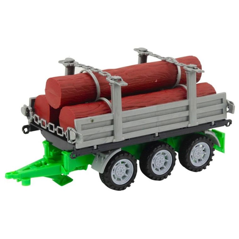 Lean Toys, traktor rolniczy z przyczepą do drewna