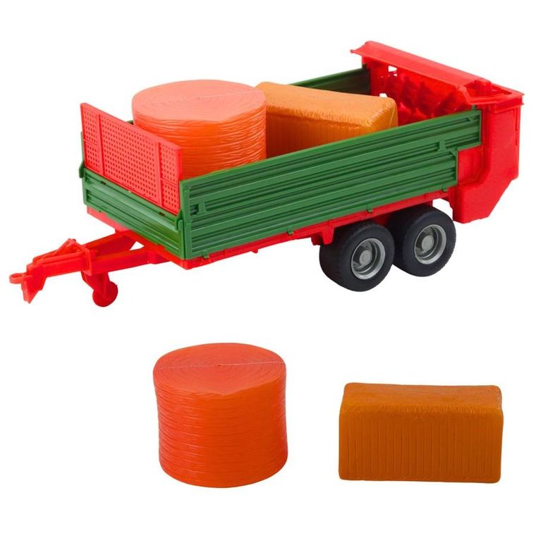 Lean Toys, traktor rolniczy z przyczepą, zielony