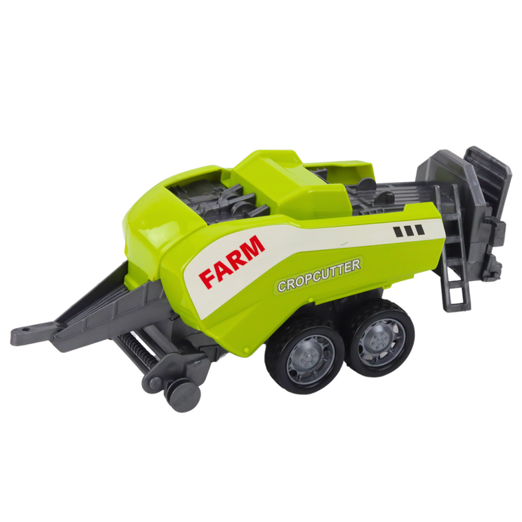 Lean Toys, traktor z ładowaczem i prasą, pojazd rolniczy, zielony