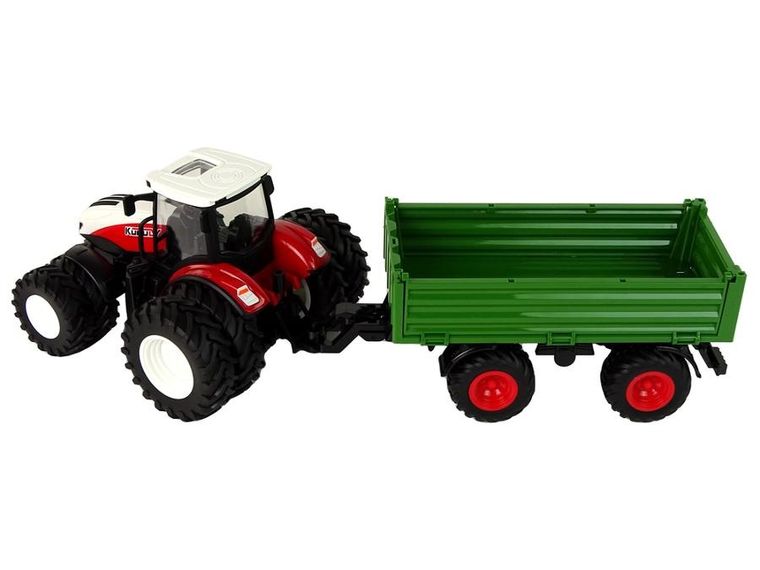 Lean Toys, Traktor z przyczepą, pojazd zdalnie sterowany, 1:24