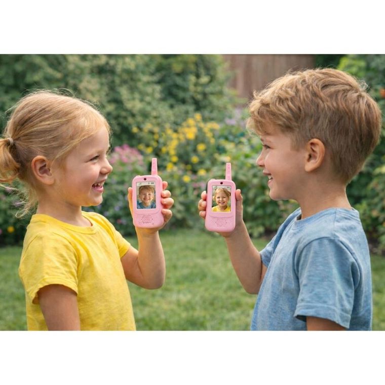 Lean Toys, walkie-talkie z wideo rozmową, różowe
