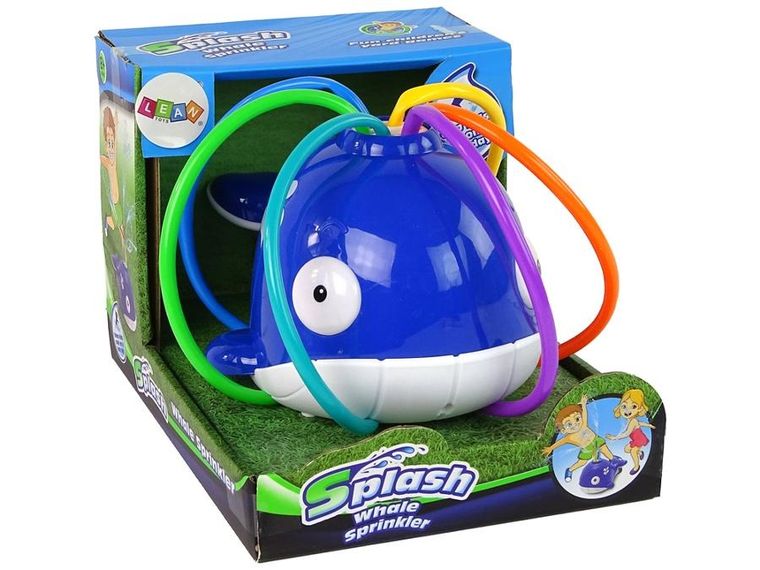 Lean Toys, wieloryb, fontanna wodna, niebieska