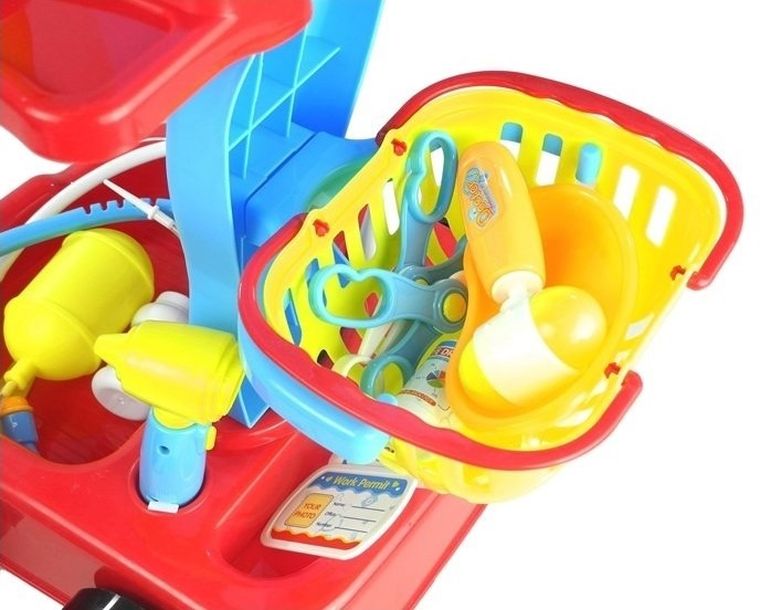Lean Toys, wózek lekarski z akcesoriami, 22 elementy