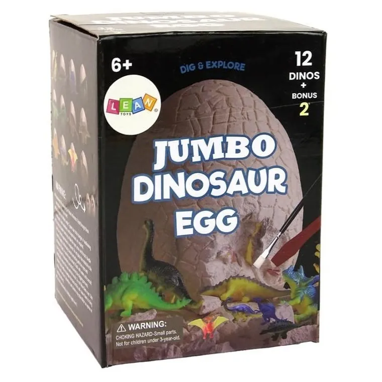 Lean Toys, wykopaliska, figurki dinozaurów jaju, 12 elementów