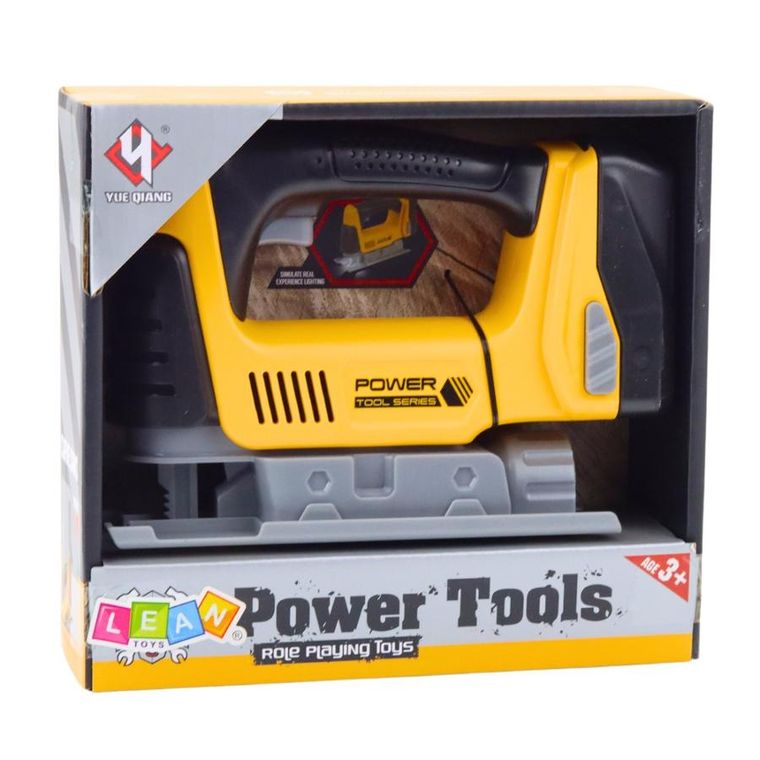 Lean Toys, wyrzynarka, ze światłem, LED, żółta