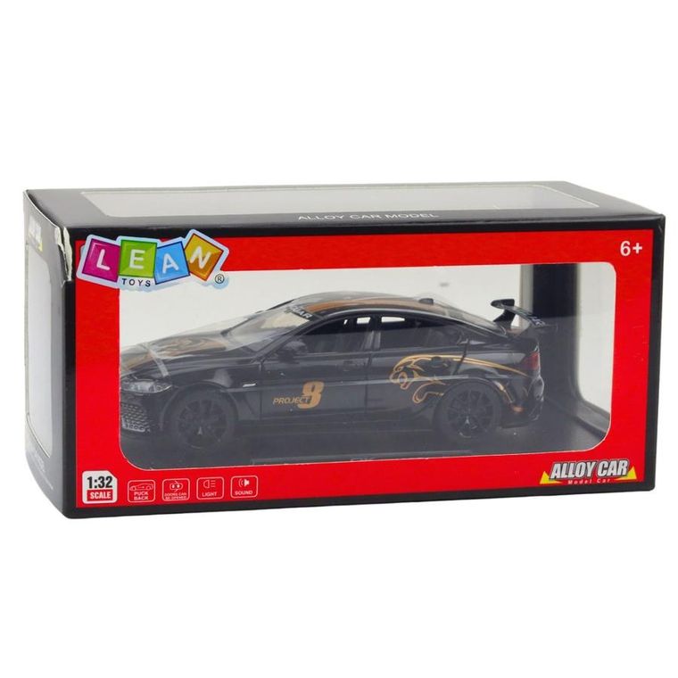 Lean Toys, Wyścigówka, pojazd metalowy z napędem pull-back, 1:32