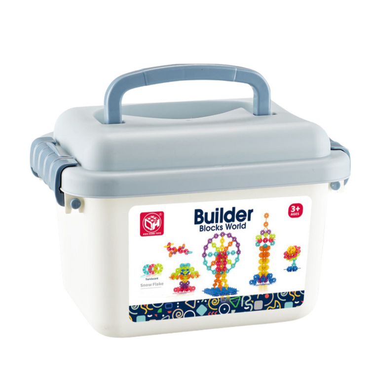 Lean Toys, Zestaw klocków śnieżynki w walizce, 140 elementów