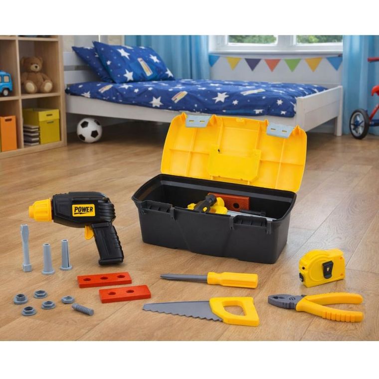 Lean Toys, zestaw majsterkowicza, narzędzia w skrzynce, 23 elementy