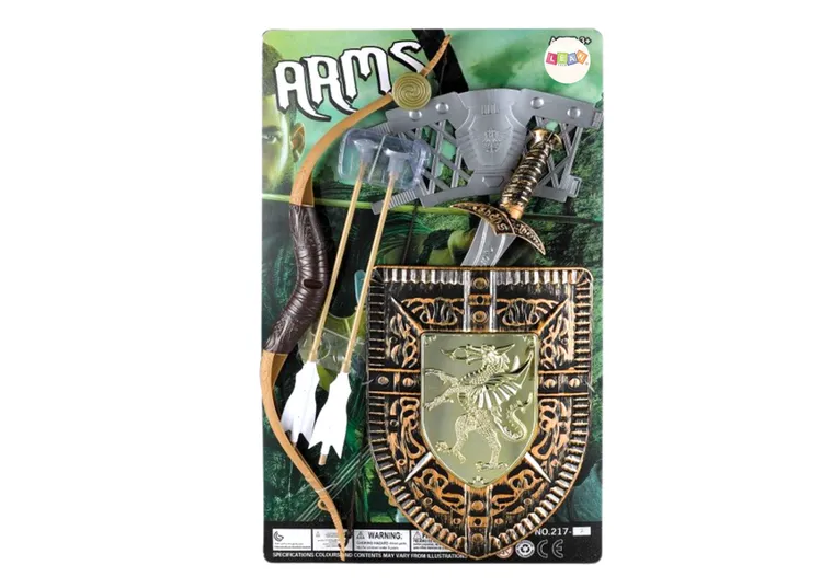 Lean Toys, zestaw rycerza: łuk, miecz i tarcza