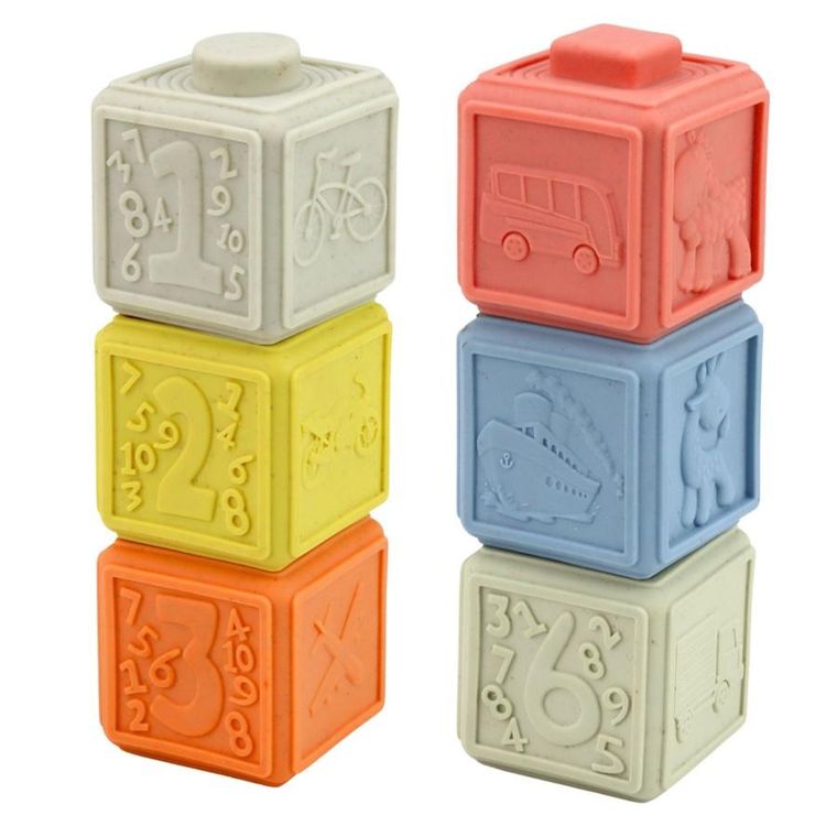 Lean Toys, zestaw zabawek sensorycznych: piłeczki, piramidka i klocki, 18 elementów