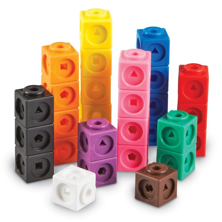 Learning Resources, MathLink Cubes, kostki matematyczne, zestaw edukacyjny, 100 szt.