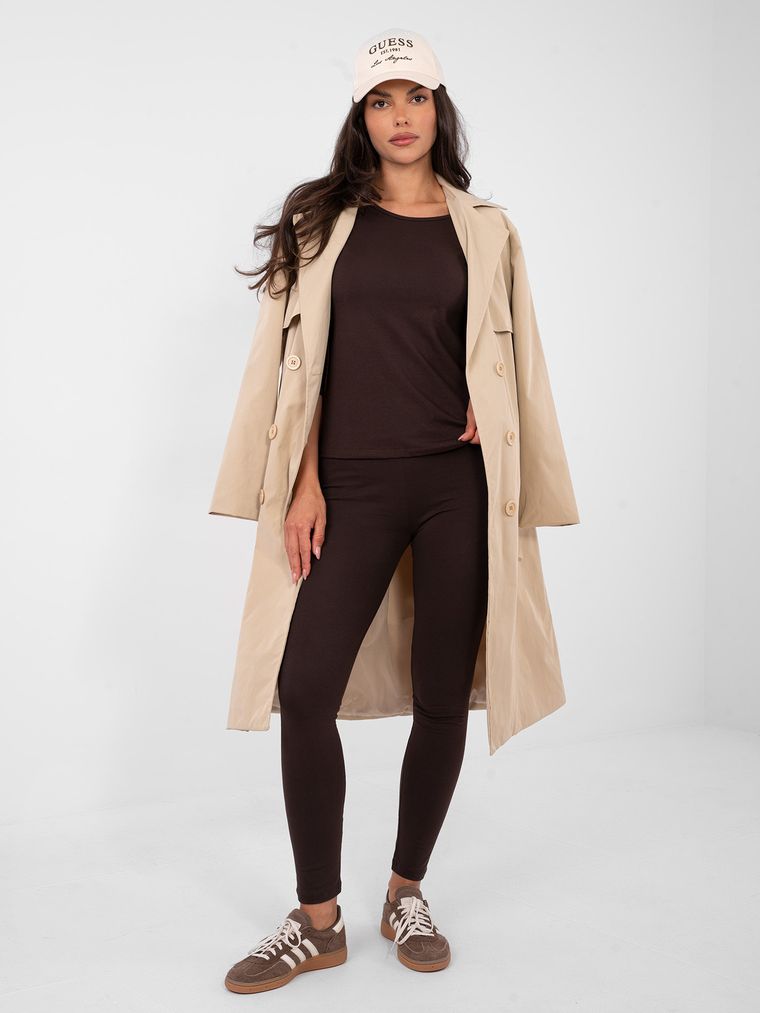 Legginsy damskie, brązowe, Basic Feel Good