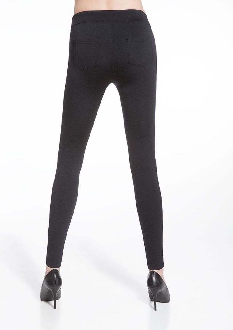 Legginsy damskie, ciążowe, ocieplane, czarne, Laura, Bas Black