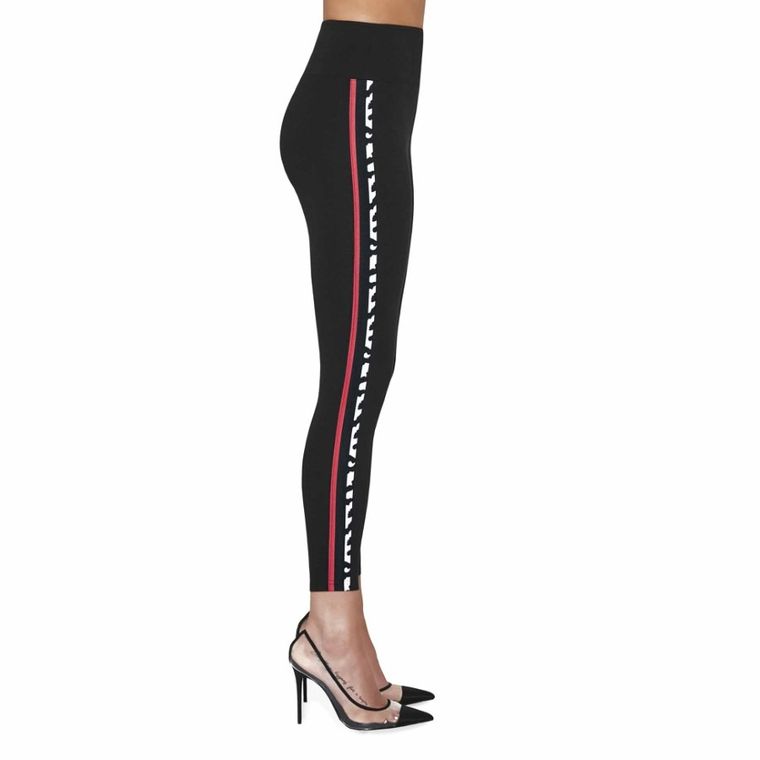 Legginsy damskie, czarne, Bas Bleu