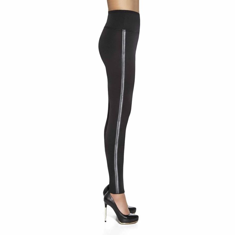 Legginsy damskie, czarne, Bas Bleu