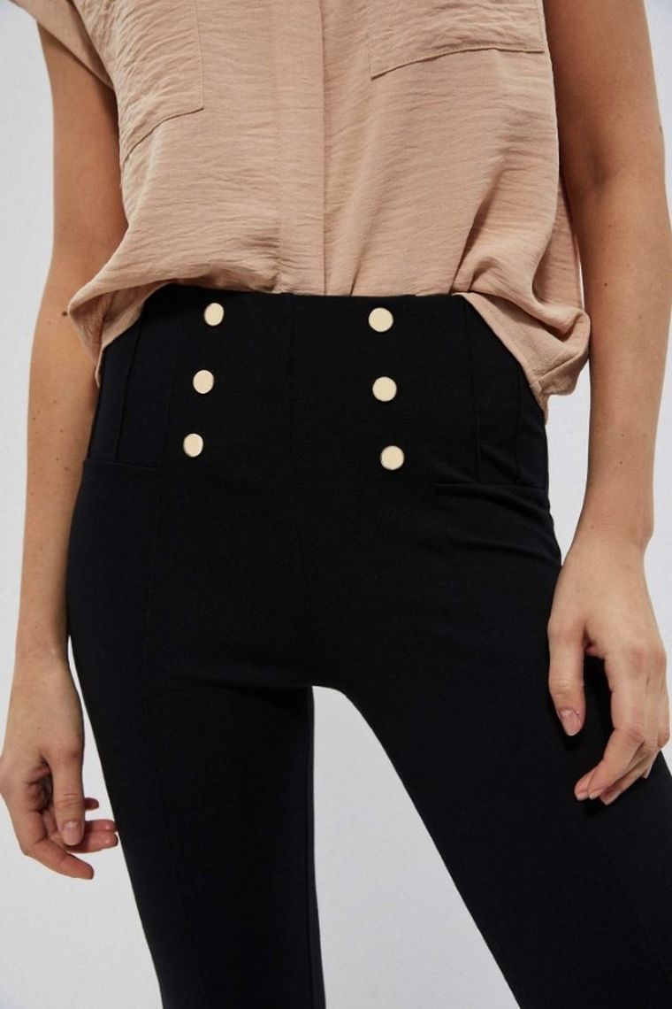 Legginsy damskie, czarne, Moodo