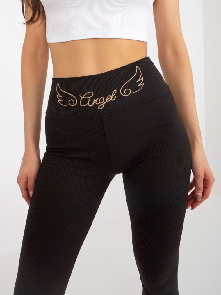 Legginsy damskie, czarne, Rue Paris