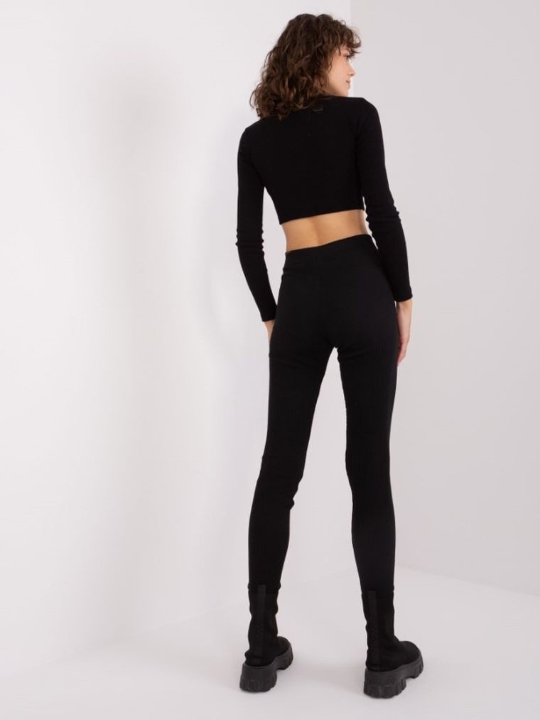 Legginsy damskie, czarne, Rue Paris