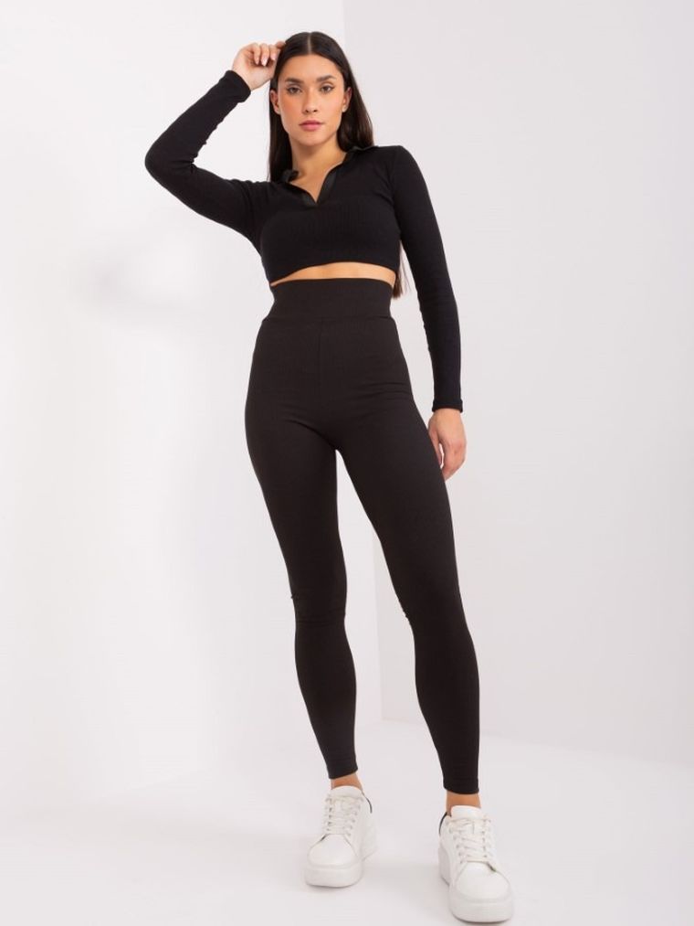 Legginsy damskie, czarne, Rue Paris