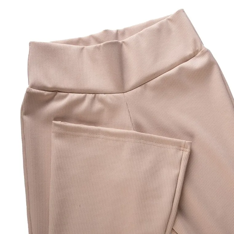 Legginsy damskie, dzwony, beżowe, Hoop