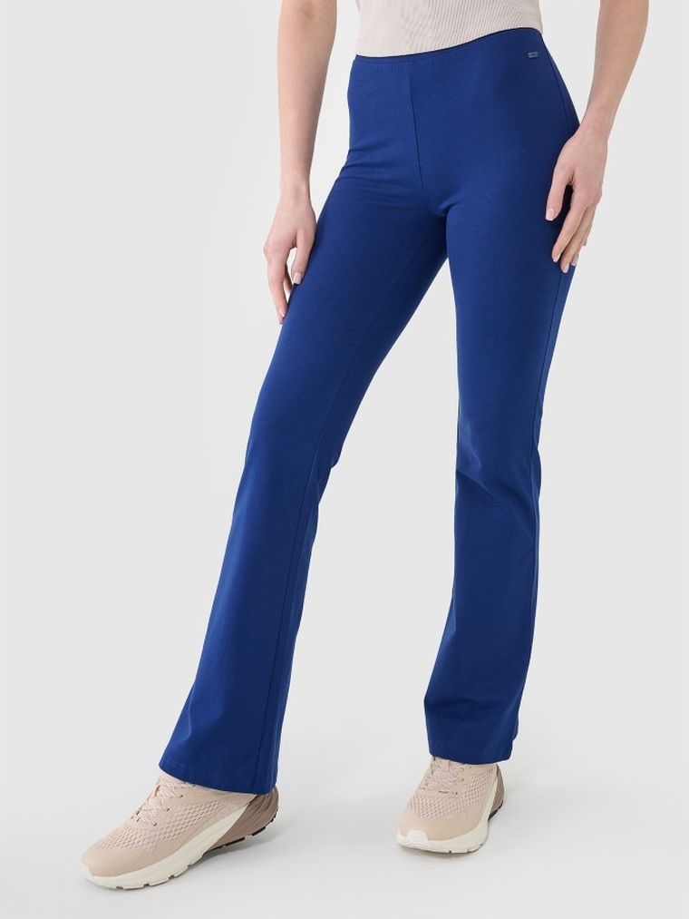 Legginsy damskie, flare, granatowe, 4F