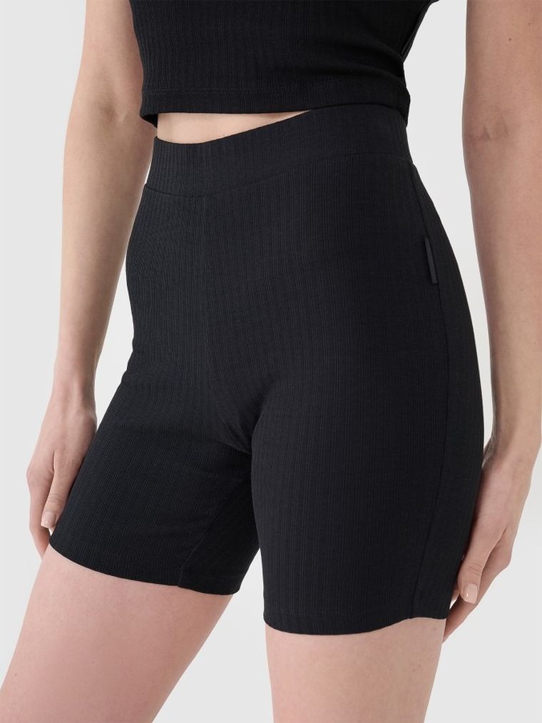 Legginsy damskie, kolarki, czarne, 4F