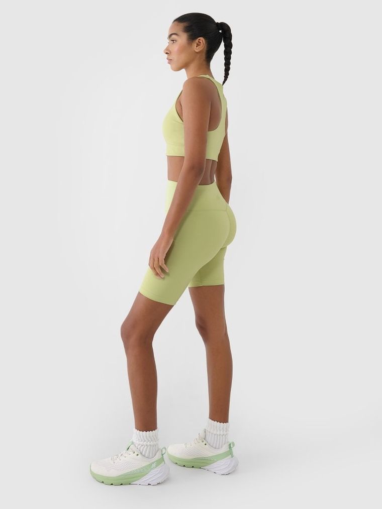 Legginsy damskie, kolarki, zielone, 4F