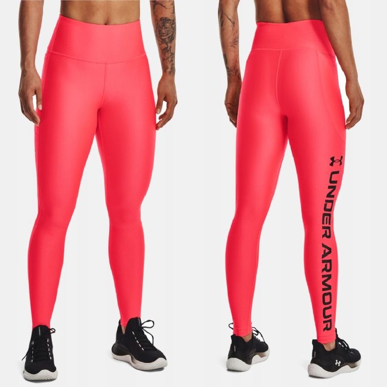 Legginsy damskie, pomarańczowe, Under Armour