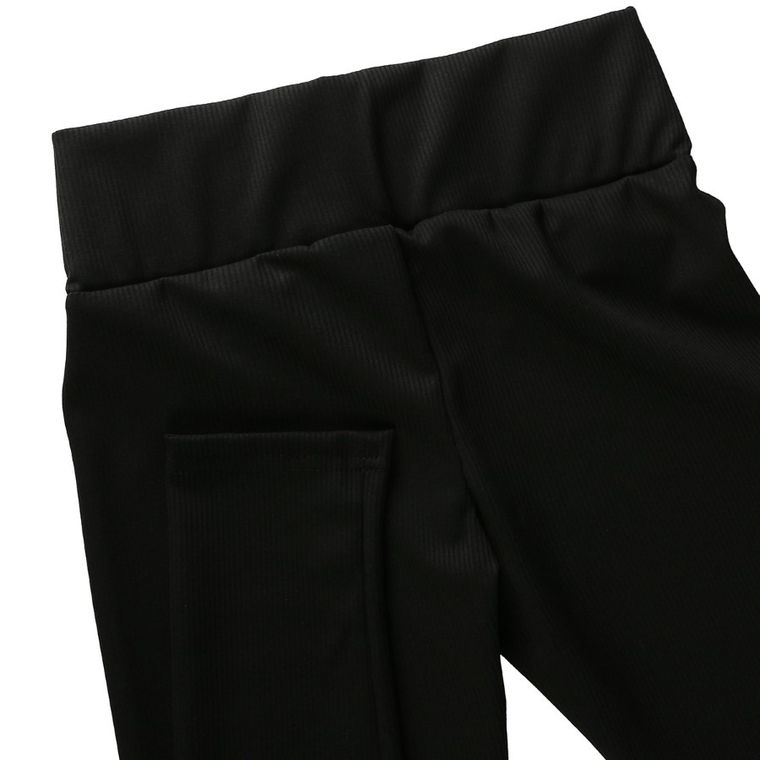 Legginsy damskie, prążkowane, czarne, Hoop