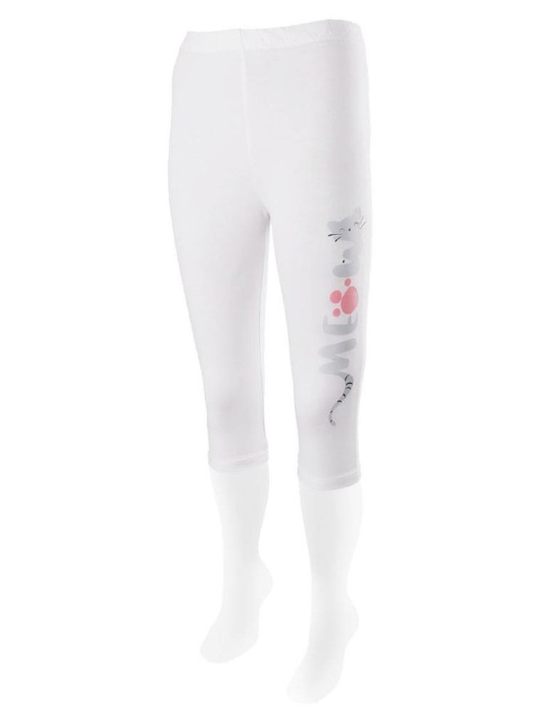 Legginsy dziewczęce 3/4, białe, Tup Tup