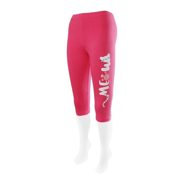 Legginsy dziewczęce 3/4, ciemnoróżowe, Tup Tup